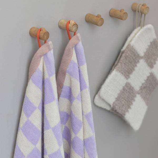 Gaiši dzeltens/violets organiskās kokvilnas vannas dvielis 70x133 cm Retro – Mette Ditmer Denmark-image-2