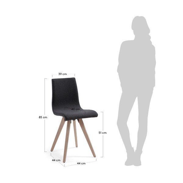 4 melnu ēdamistabas krēslu komplekts La Forma Una-image-1