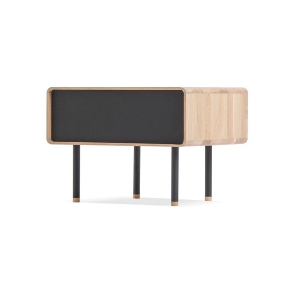 Ozolkoka naktsgaldiņš ar melnu atvilktni Gazzda Fina-image-2