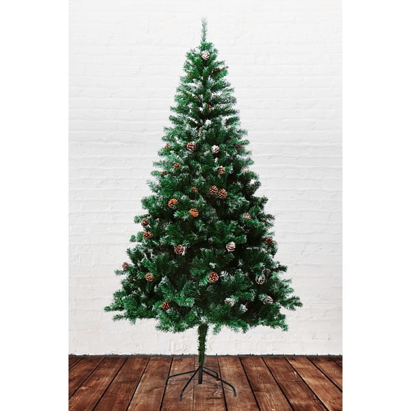 Mākslīgā Ziemassvētku eglīte ar priežu čiekuriem, augstums 1,8 m-image-4