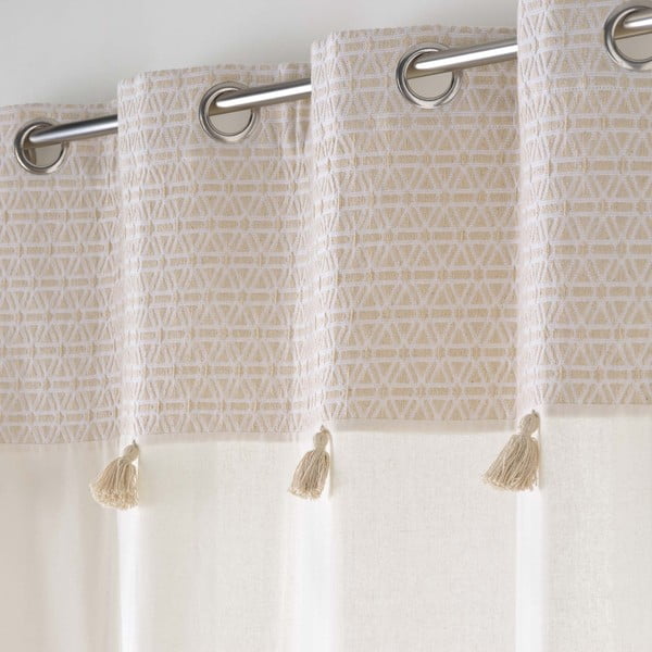 Balts/bēšs aizkars no kokvilnas maisījuma 140x240 cm Milano – douceur d'intérieur-image-2