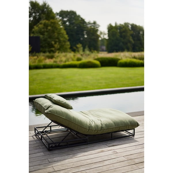 Zaļš metāla/polsterēts dārza zvilnis Emma – Hartman-image-1