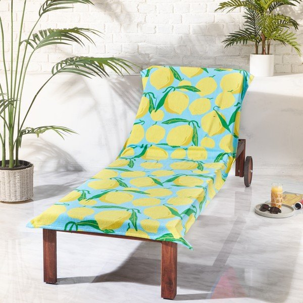 Kokvilnas pludmales dvielis 92x180 cm Lemons Lounger – Catherine Lansfield-image-1