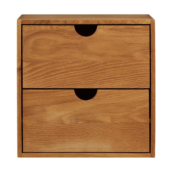 Dabīga toņa daudzlīmeņu ozola masīvkoka sienas plaukts 18 cm Townsville – House Nordic