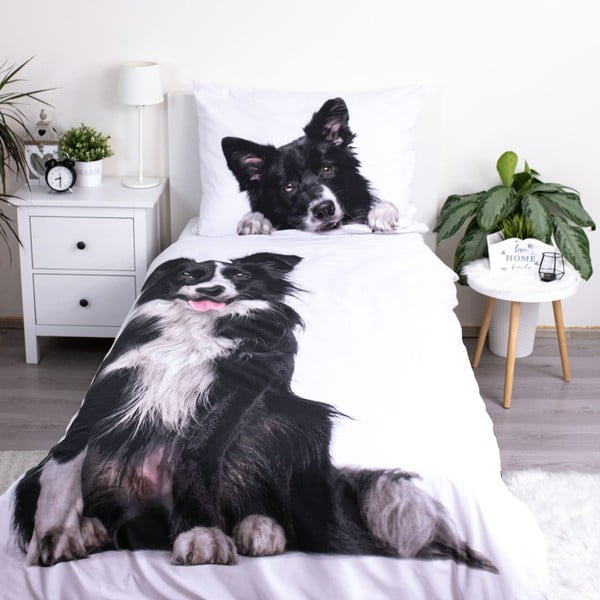 Vienguļamā kokvilnas bērnu gultas veļa 140x200 cm Border Collie – Jerry Fabrics-image-1