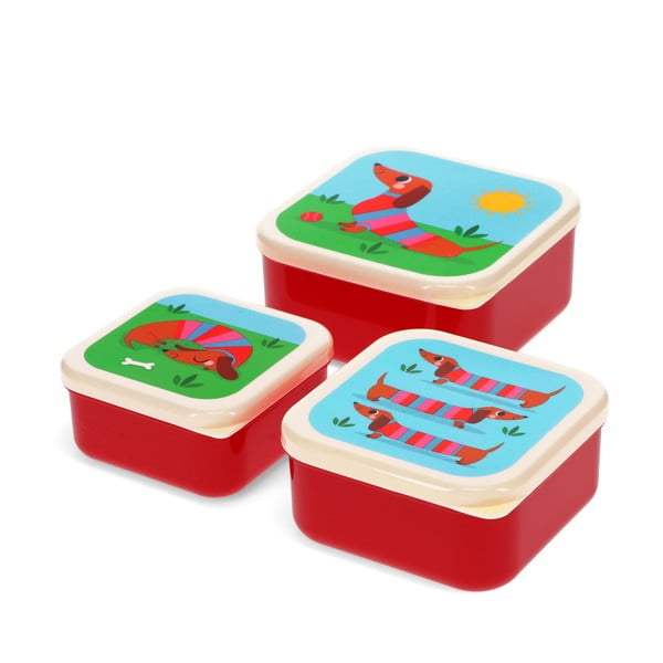 Bērnu pusdienu kārba (3 gab.) Sausage Dog – Rex London-image-2