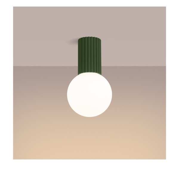 Zaļa griestu lampa ar stikla abažūru ø 12 cm Orbital – Sollux-image-1