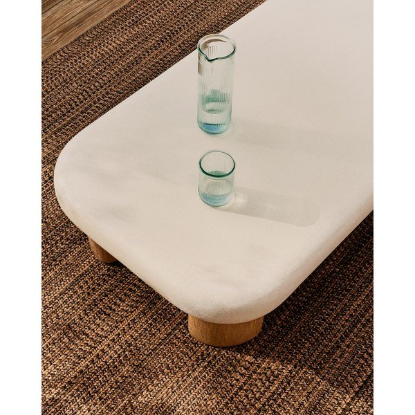 Dārza kafijas galdiņš ar betona galda virsmu 70x140 cm Labra – Kave Home-image-3