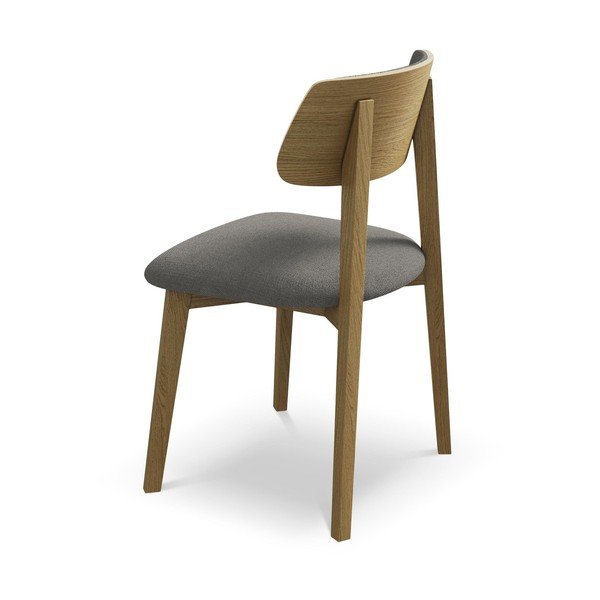 Pelēks masīvkoka pusdienu krēsls Niu – Makamii-image-3