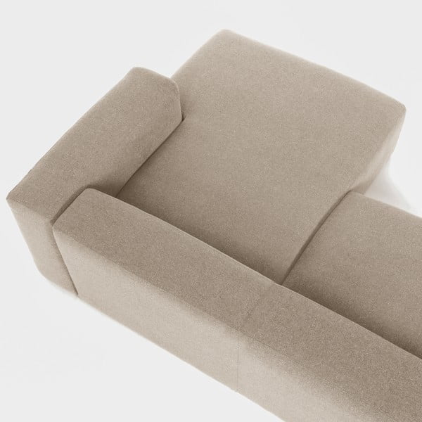 Bēšs stūra dīvāns Kave Home Blok, labais stūris-image-1