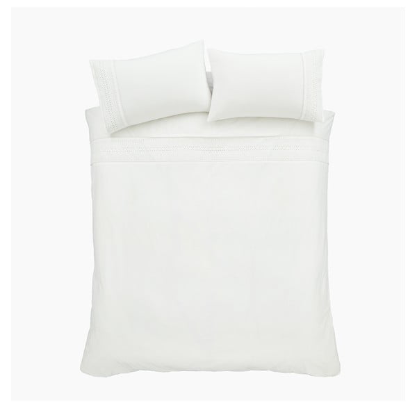 Balta divguļamā gultas veļa 200x200 cm Broderie Anglaise – Catherine Lansfield