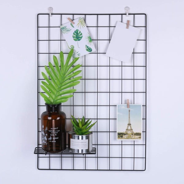 Melns papildu plaukts ziņojumu dēlim Reminder, garums 24 cm-image-4