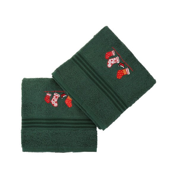 2 dvieļu komplekts Corap Green Socks, 50 x 90 cm