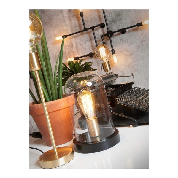 Melna galda lampa ar stikla abažūru (augstums 30 cm) Seattle – it's about RoMi-image-2