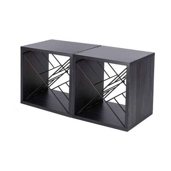 Melns vīna plaukts 12 pudelēm – Compactor-image-2