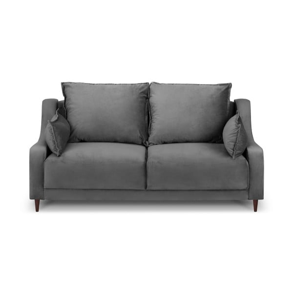 Pelēks samta dīvāns Mazzini Sofas Freesia, 150 cm