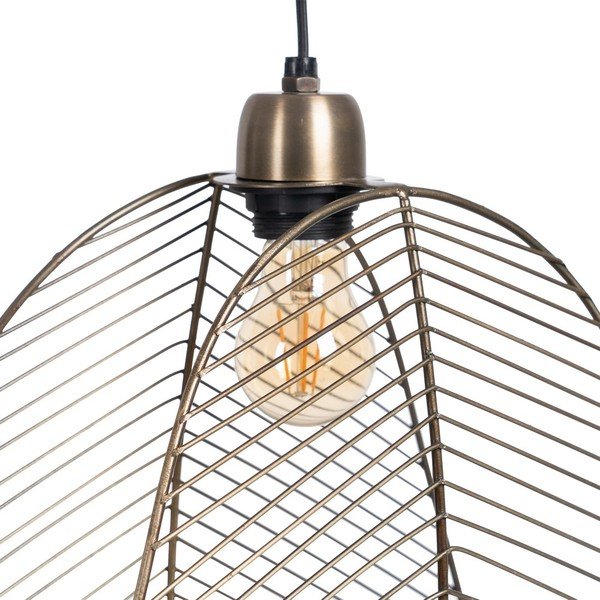 Zelta krāsas piekaramā lampa ar metāla abažūru – Ixia-image-1