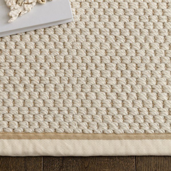 Krēmkrāsas divpusējs/ar rokām darināts paklājs no vilnas maisījuma 160x240 cm Korra Double Loop – Asiatic Carpets-image-1