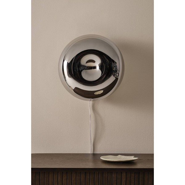 Spīdīgas sudraba krāsas tērauda sienas lampa ar vadu ø 35 cm Ragge – Jotex-image-2