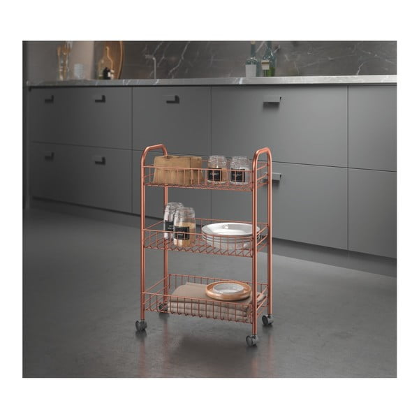 Pārvietojams plaukts ar 3 līmeņiem vara krāsā Metaltex-image-1