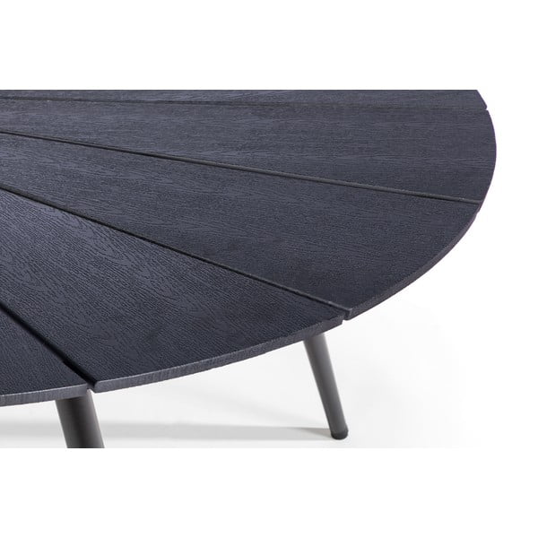 Melns dārza galds ar mākslīgā koka virsmu un akmens dekoru Bonami Selection Marienlist, 190 x 115 cm-image-2