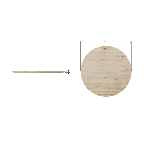 Ēdamgalda virsma no ozolkoka kokmateriālu vītņotā paneļa, ⌀ 130 cm-image-2
