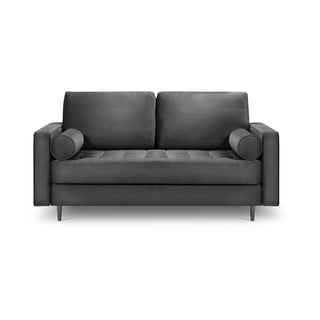 Tumši pelēks samta dīvāns Milo Casa Santo, 174 cm