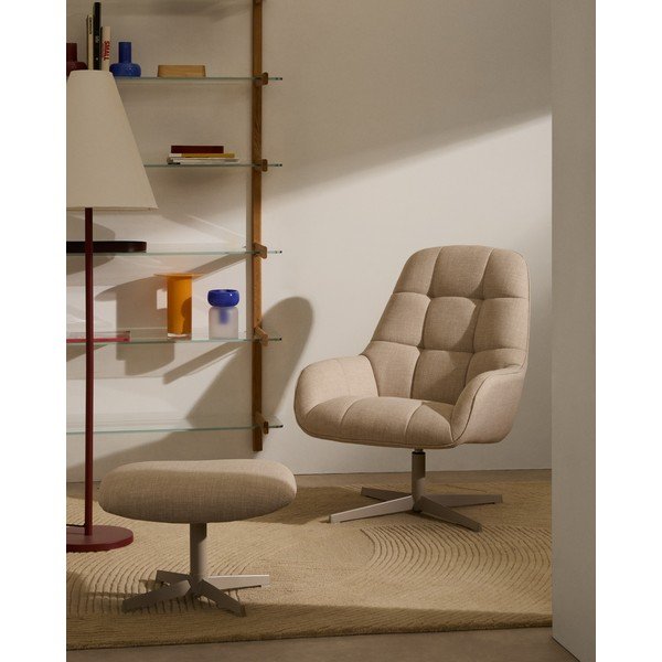 Bēšs grozāms atpūtas krēsls Jaspe – Kave Home-image-1