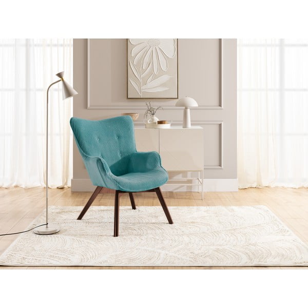 Tirkīzzils velveta atpūtas krēsls Niko – Ropez-image-4