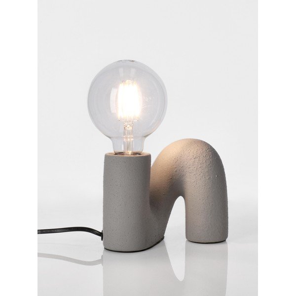 Pelēka keramikas galda lampa ar stikla abažūru (augstums 12,5 cm) Jael – Yes Everyday-image-1