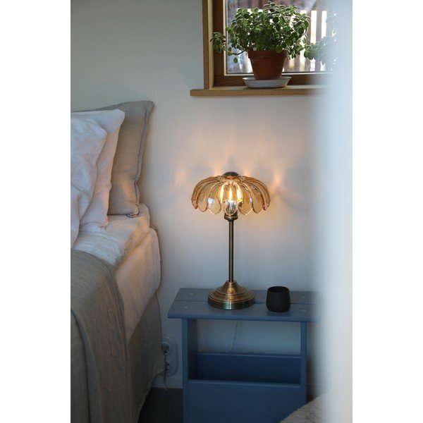 Misiņa krāsas/dzintara dzeltena galda lampa (augstums 43 cm) Kurage – Markslöjd-image-1