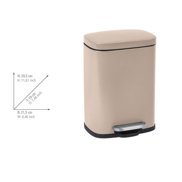 Tērauda atkritumu tvertne ar pedāli 5 l Leno – Wenko-image-1