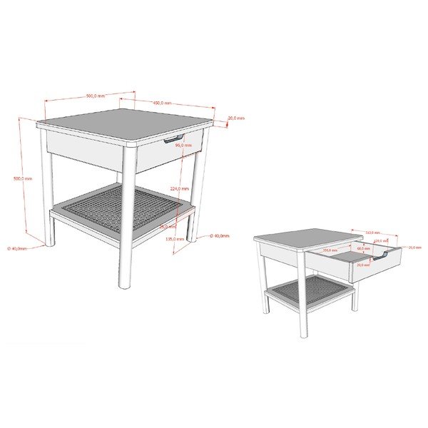 Dabīga toņa ozola masīvkoka naktsskapītis ar plauktiem Olive – Vipack-image-2