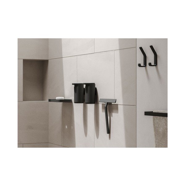 Melns stikla tīrītājs ar statīvu Zone Rim, platums 30 cm-image-1