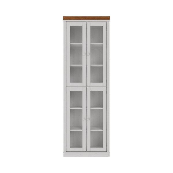 Balta/dzintara dzeltena priedes masīvkoka vitrīna 74x223x37 cm Anita – Støraa