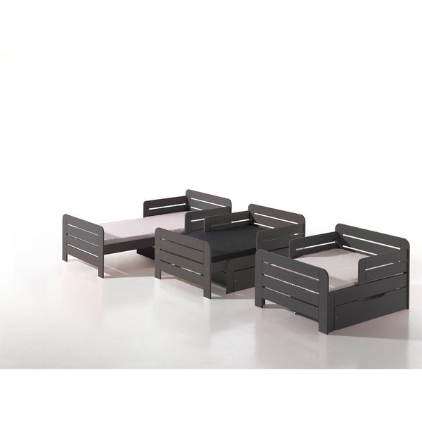 Brūna uzglabāšanas sistēma zem gultas Jumper Vipack, platums 130 cm-image-1