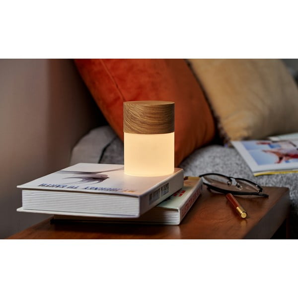 Tumši brūna dimmējama galda lampa ar stikla abažūru (augstums 10,5 cm) Lemelia – Gingko-image-1