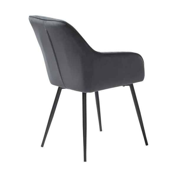 Pelēki polsterēti ēdamistabas krēsli ar roku balstiem (2 gab.) Nolan Stripe – Unique Furniture-image-3