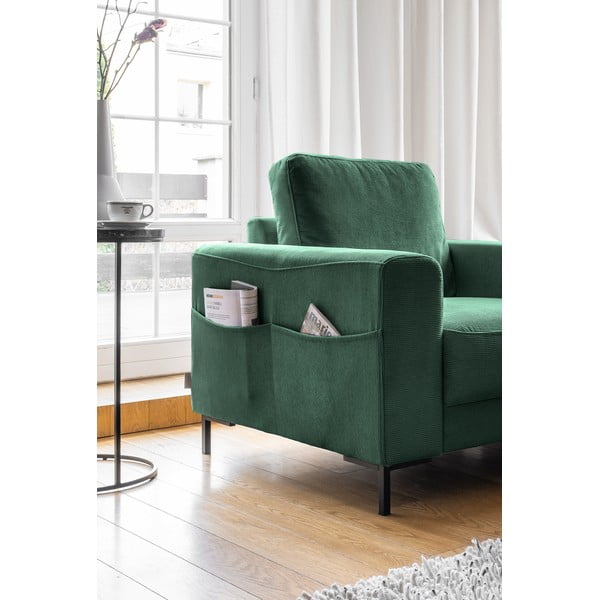 Tumši zaļš velveta atpūtas krēsls Lofty Lilly – Miuform-image-3