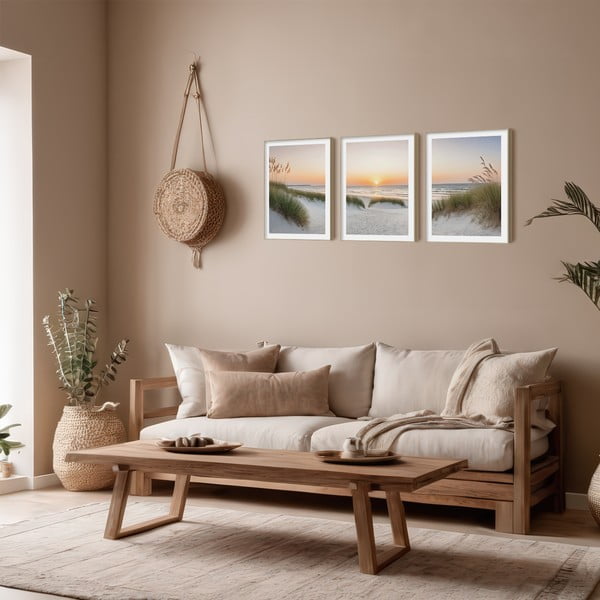 Gleznas (3 gab.) 30x40 cm Sunrise on the Beach-image-1