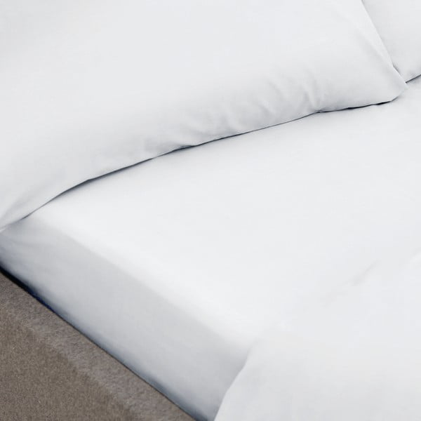 Balta organiskās kokvilnas loksne Bianca Organic, 135 x 190 cm-image-1