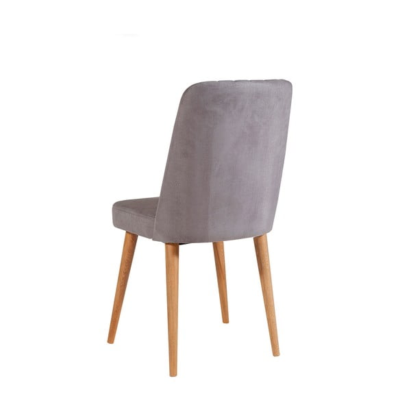 Pelēks samta pusdienu krēsls Stormi Sandalye – Kalune Design-image-1