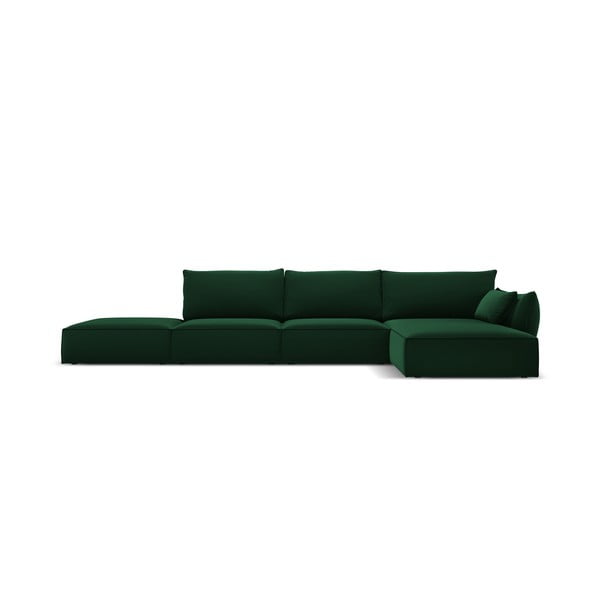 Tumši zaļš samta stūra dīvāns (ar labo stūri/ar zvilni) Vanda – Mazzini Sofas