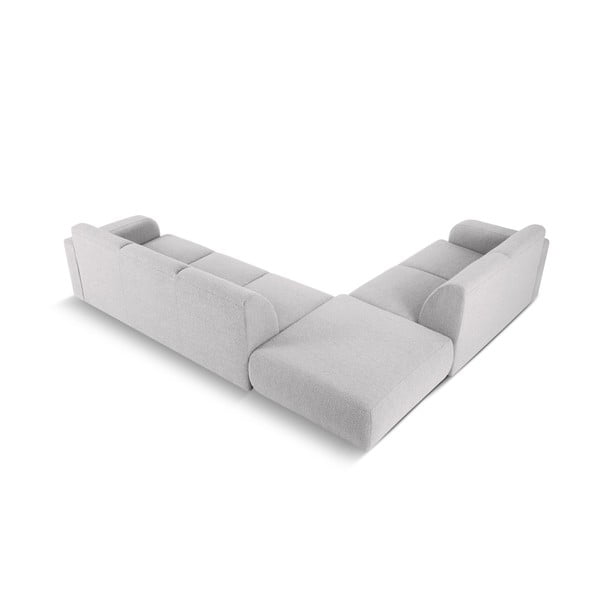Gaiši pelēks stūra dīvāns no buklē auduma (ar kreiso stūri) Molino – Micadoni Home-image-3