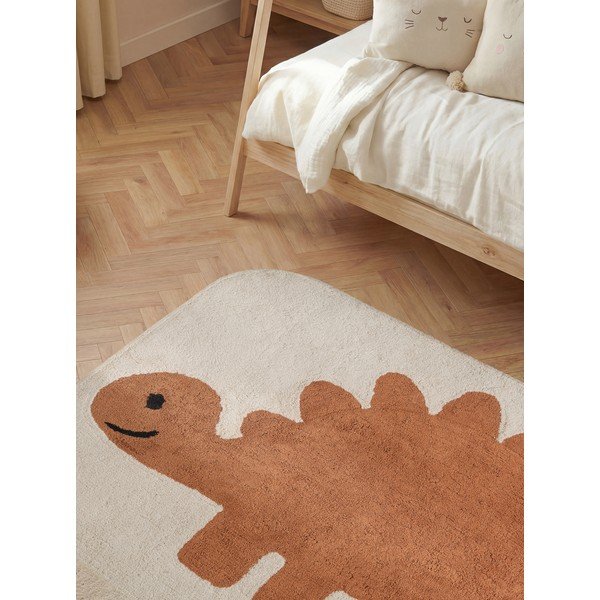 Oranžs/krēmkrāsas mazgājams/ar rokām darināts kokvilnas bērnu paklājs 140x200 cm Snuggle Doro – Hanse Home-image-2