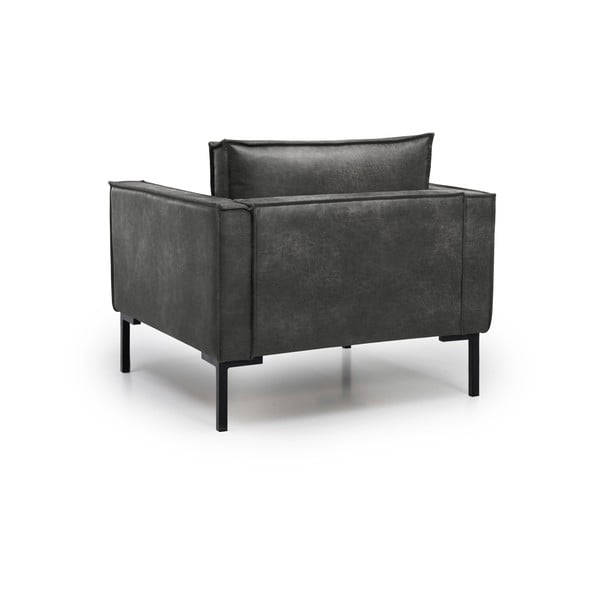 Tumši pelēks atpūtas krēsls no ādas imitācijas Scandic Rate-image-3