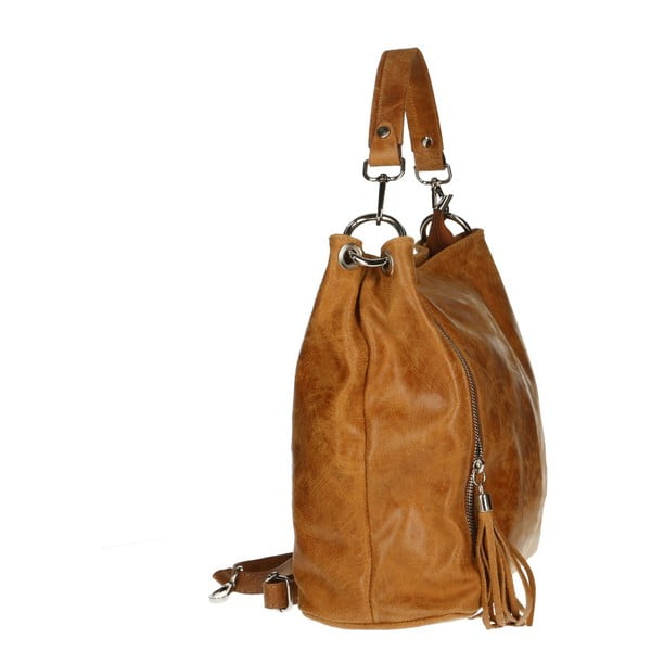 Konjaka brūnas ādas somiņa Chicca Borse Pendella-image-4