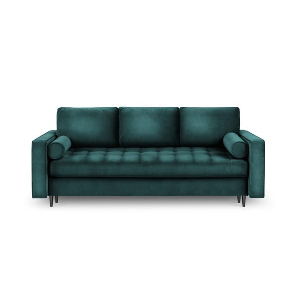 Zilganzaļš izvelkamais dīvāns ar veļas kasti Milo Casa Santo