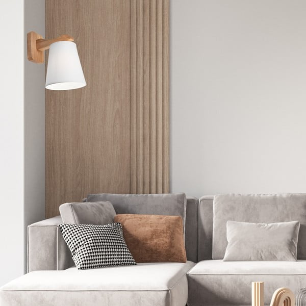 Balta/brūna sienas lampa ø 16 cm Andreas – LAMKUR-image-1