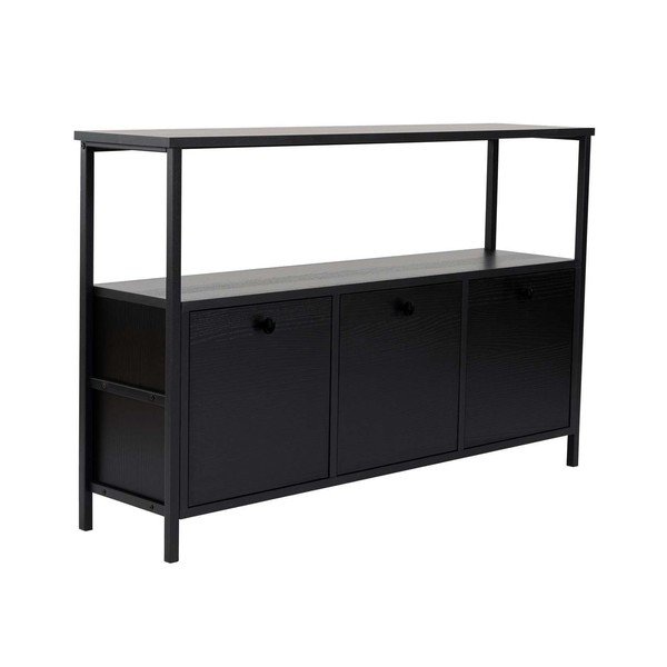 Melns matēts konsoles galds 29,5x120 cm Solace – Kalune Design-image-2